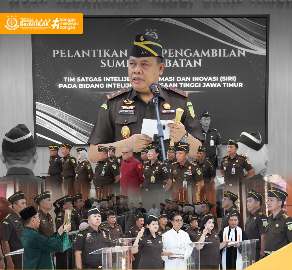 Mengawal Kinerja dan Integritas Institusi, Kejati Jatim Kukuhkan 36 Personel Satgas SIRI