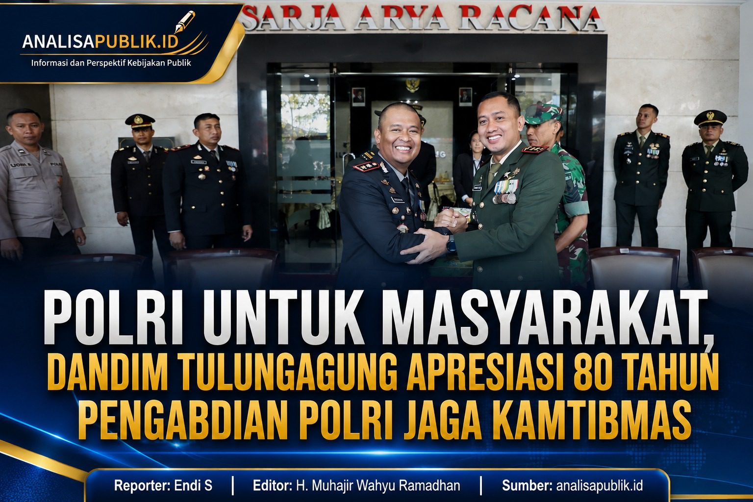 Polri untuk Masyarakat, Dandim Tulungagung Apresiasi 80 Tahun Pengabdian Polri dalam Menjaga Kamtibmas