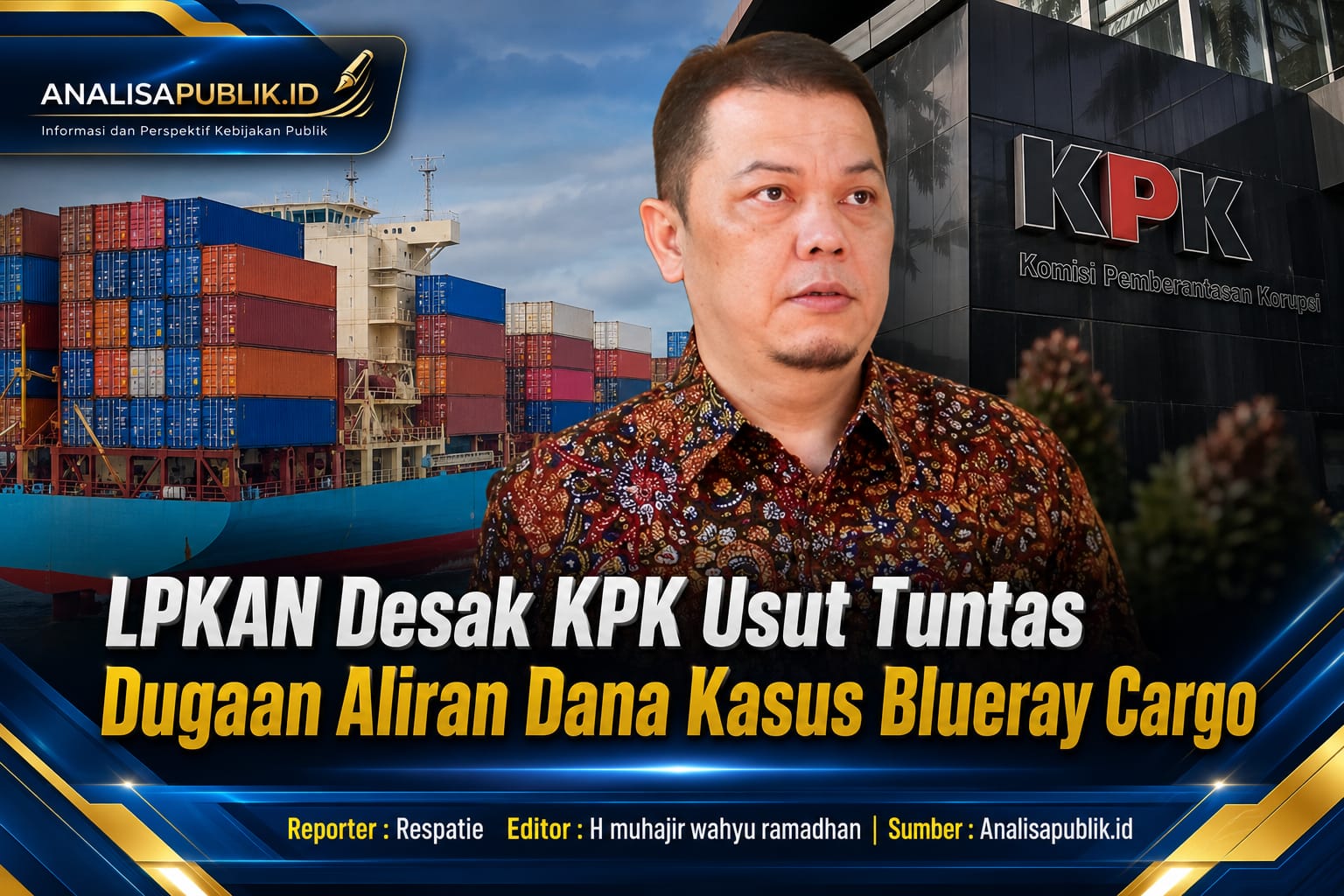 LPKAN Desak KPK Usut Tuntas Dugaan Aliran Dana Kasus Blueray Cargo