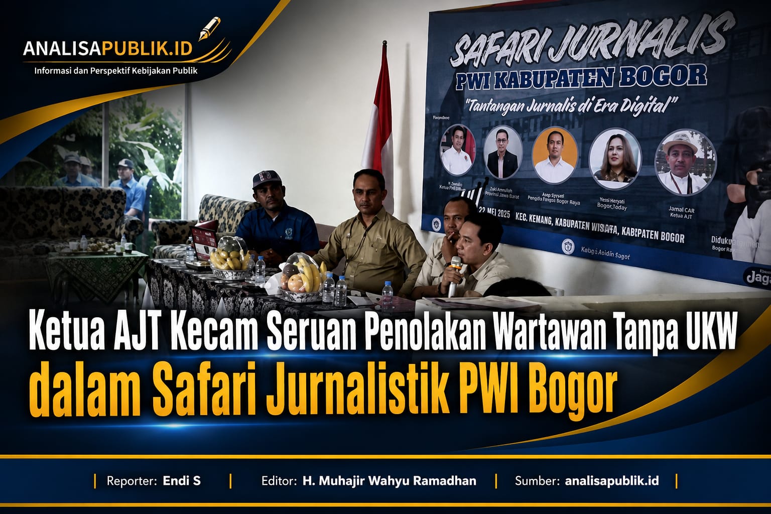 Ketua AJT Kecam Seruan Penolakan Wartawan Tanpa UKW dalam Safari Jurnalistik PWI Bogor
