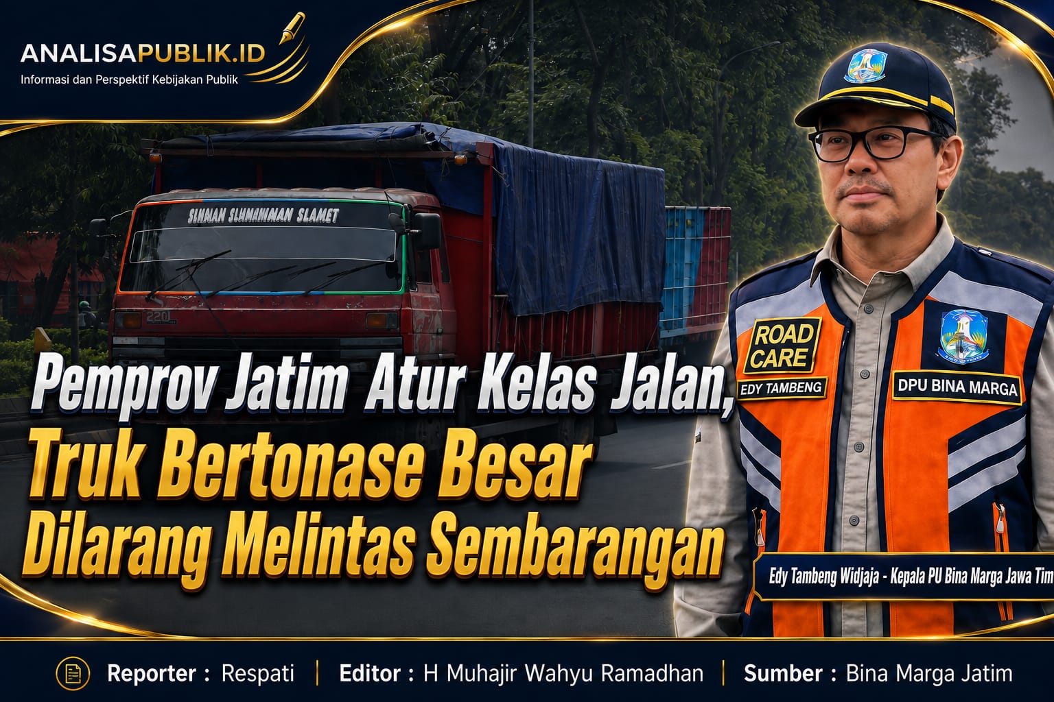 Pemprov Jatim Atur Kelas Jalan, Truk Bertonase Besar Dilarang Melintas Sembarangan