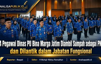 94 Pegawai Dinas PU Bina Marga Jatim Diambil Sumpah sebagai PNS dan Dilantik dalam Jabatan Fungsional