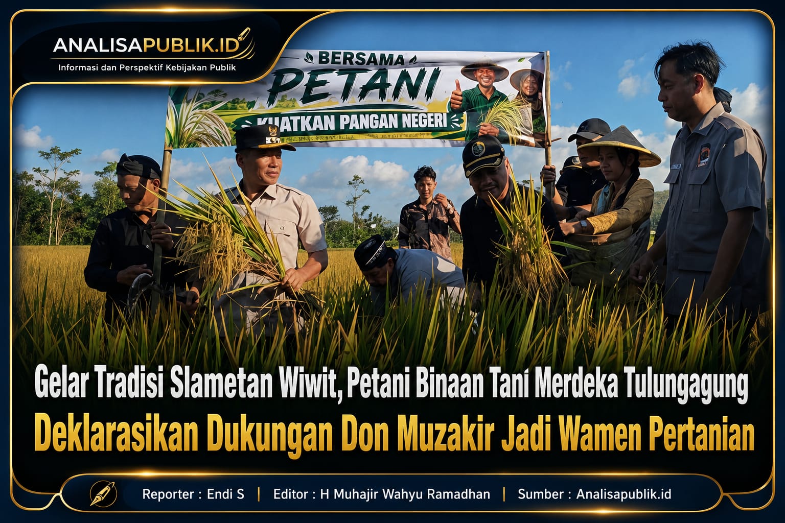 Gelar Tradisi Slametan Wiwit, Petani Binaan Tani Merdeka Tulungagung Deklarasikan Dukungan Don Muzakir Jadi Wamen Pertanian