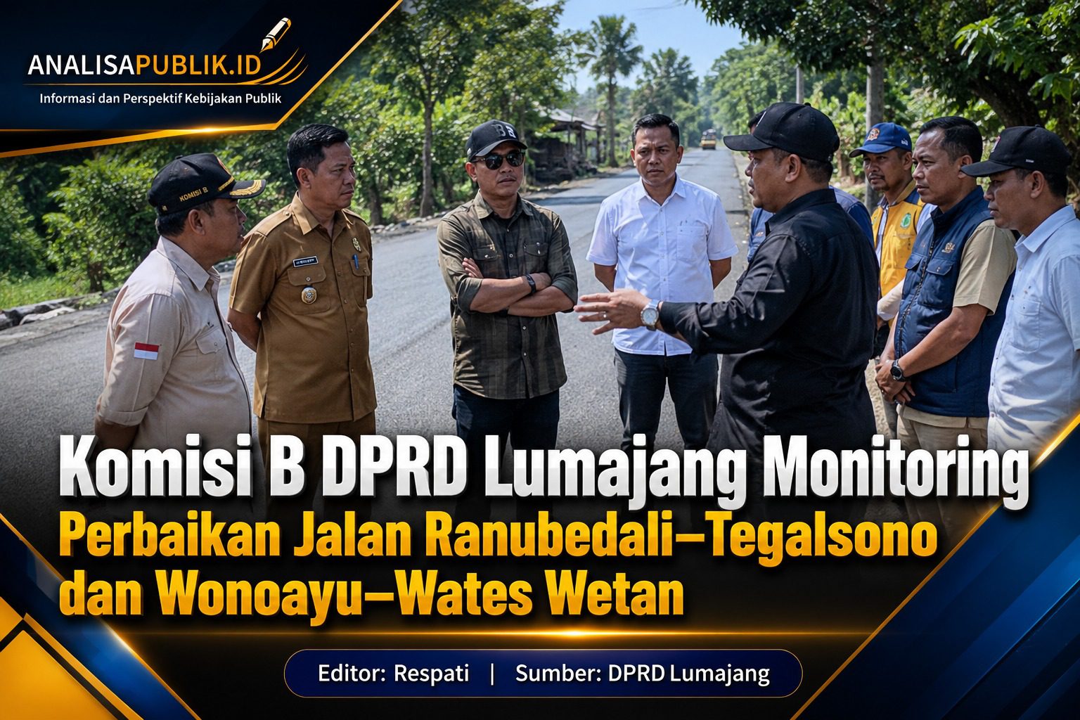 Komisi B DPRD Lumajang Monitoring Perbaikan Jalan Ranubedali–Tegalsono dan Wonoayu–Wates Wetan