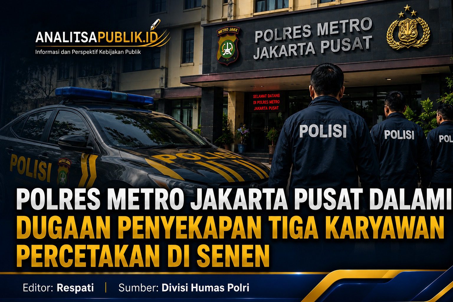 Polres Metro Jakarta Pusat Dalami Dugaan Penyekapan Tiga Karyawan Percetakan di Senen