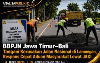 BBPJN Jatim–Bali Gerak Cepat Tangani Jalan Dr. W.S. Husodo Gresik, Tingkatkan Keselamatan Pengguna Jalan