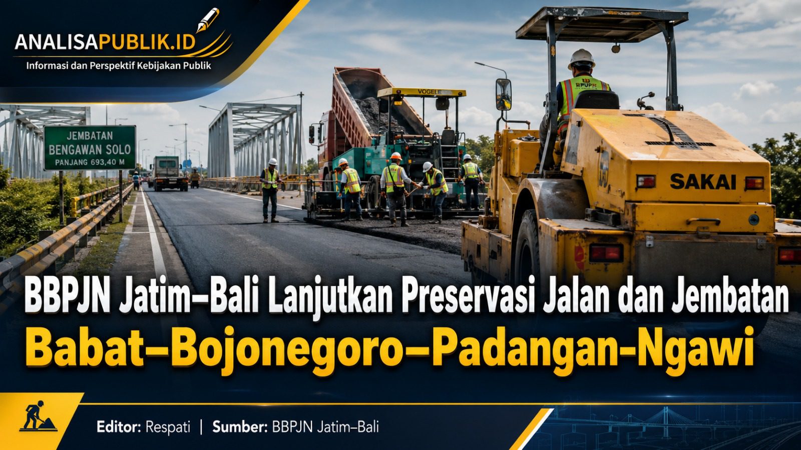 BBPJN Jatim–Bali Lanjutkan Preservasi Jalan dan Jembatan Babat–Bojonegoro–Padangan–Ngawi