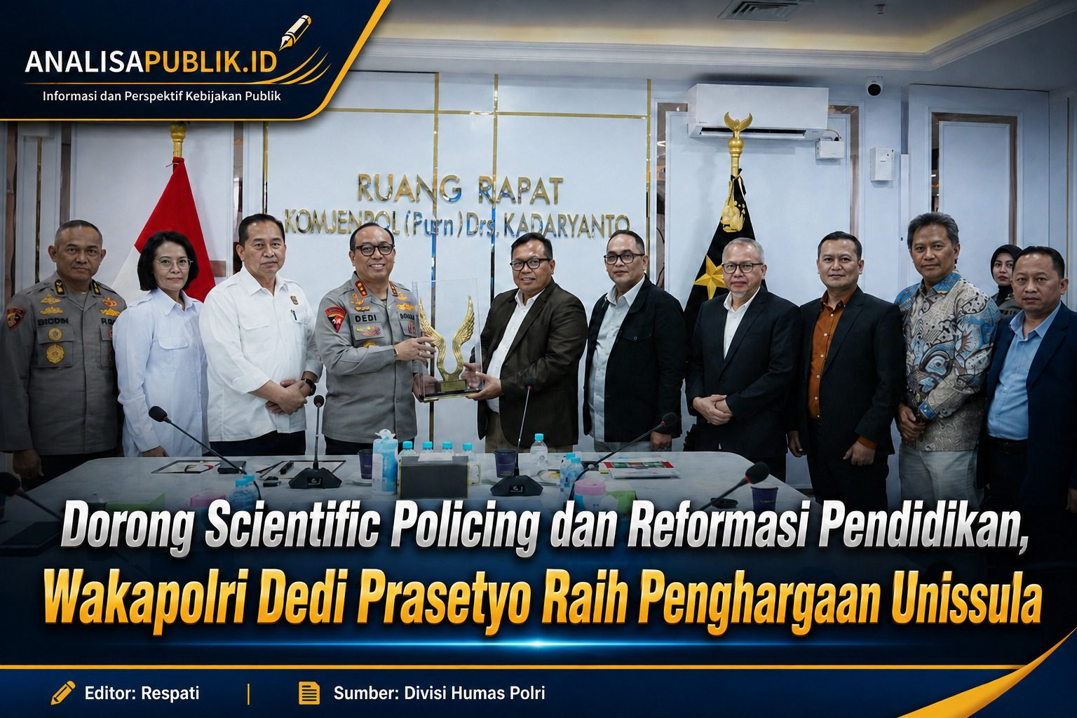 Dorong Scientific Policing dan Reformasi Pendidikan, Wakapolri Dedi Prasetyo Raih Penghargaan Unissula