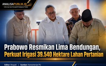 Prabowo Resmikan Lima Bendungan, Perkuat Irigasi 39.540 Hektare Lahan Pertanian