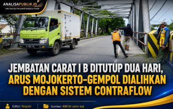 Jembatan Carat I B Ditutup Dua Hari, Arus Mojokerto–Gempol Dialihkan dengan Sistem Contraflow