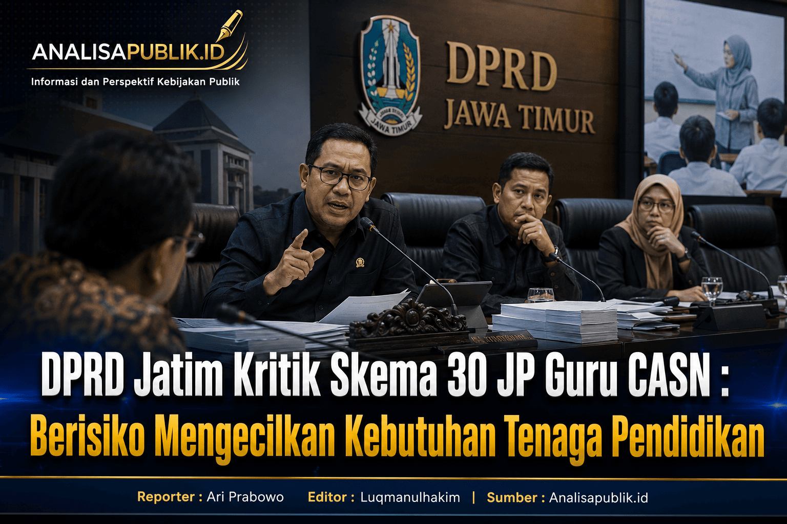 DPRD Jatim Kritik Skema 30 JP Guru CASN Berisiko Mengecilkan Kebutuhan Tenaga Pendidik