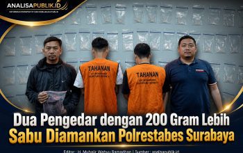 Dua Pengedar dengan 200 Gram Lebih Sabu Diamankan Polrestabes Surabaya