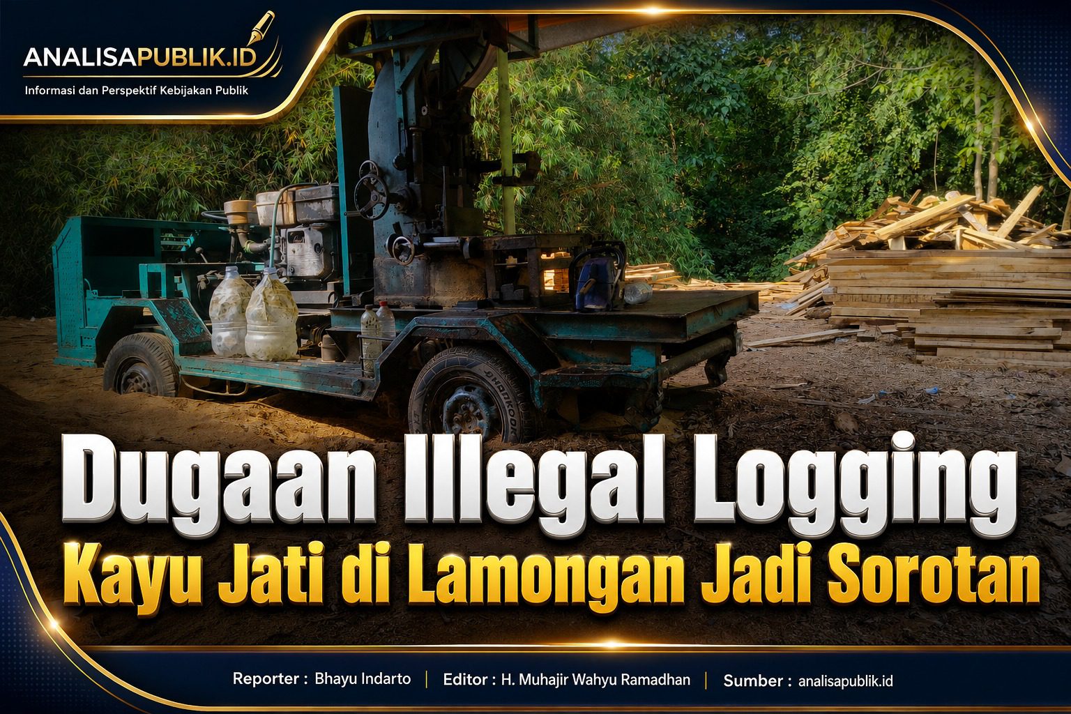Dugaan Illegal Logging Kayu Jati di Lamongan Jadi Sorotan