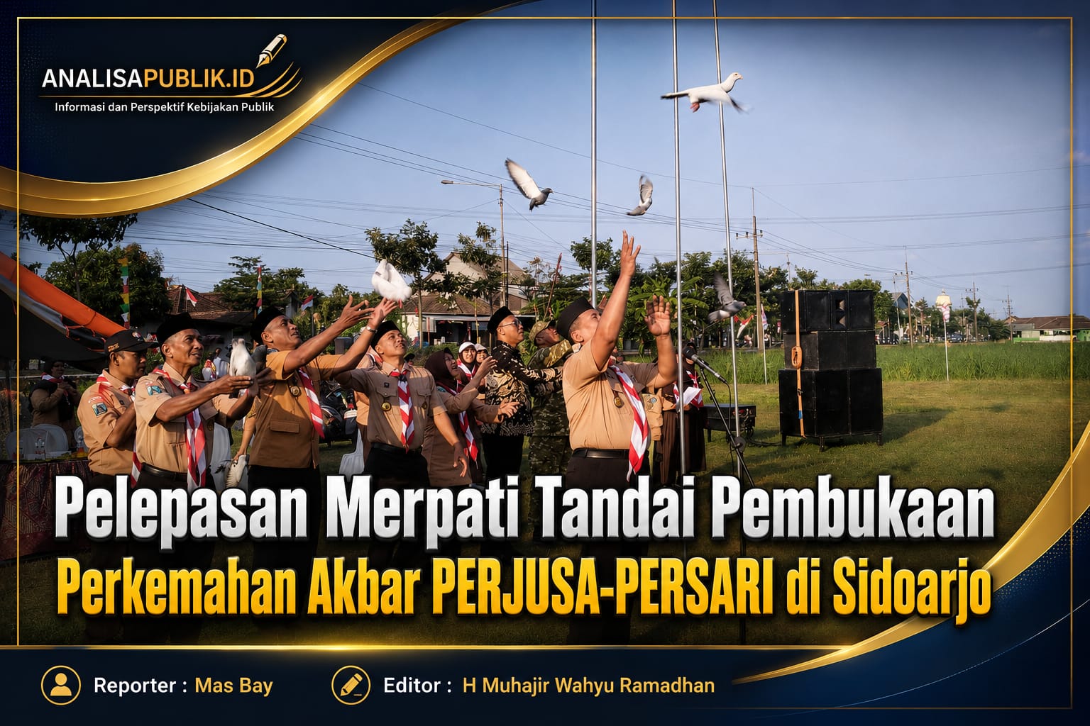 Pelepasan Merpati Tandai Pembukaan Perkemahan Akbar PERJUSA-PERSARI di Sidoarjo