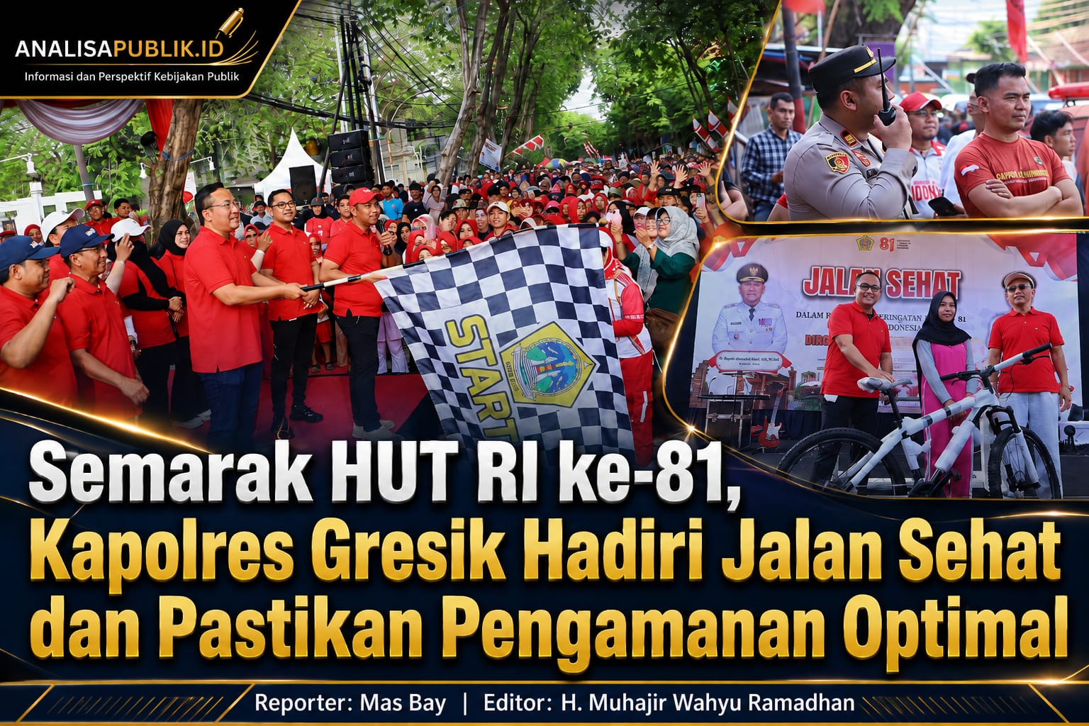 Semarak HUT RI ke-81, Kapolres Gresik Hadiri Jalan Sehat dan Pastikan Pengamanan Optimal
