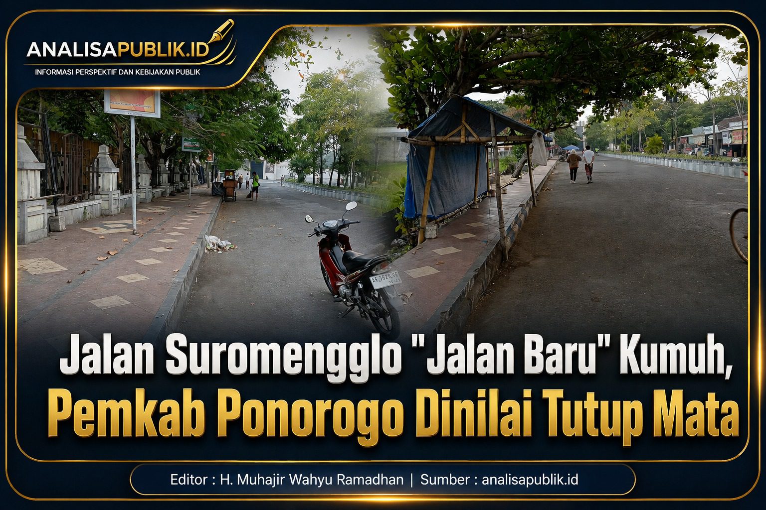 Jalan Suromengglo “Jalan Baru” Kumuh, Pemkab Ponorogo Dinilai Tutup Mata