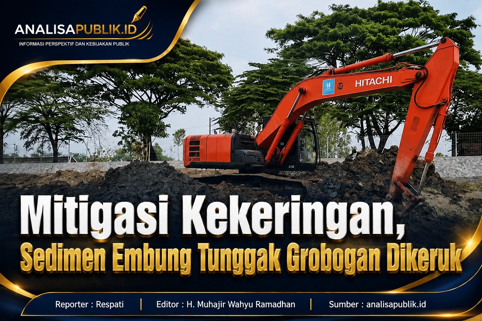 Mitigasi Kekeringan, Sedimen Embung Tunggak Grobogan Dikeruk