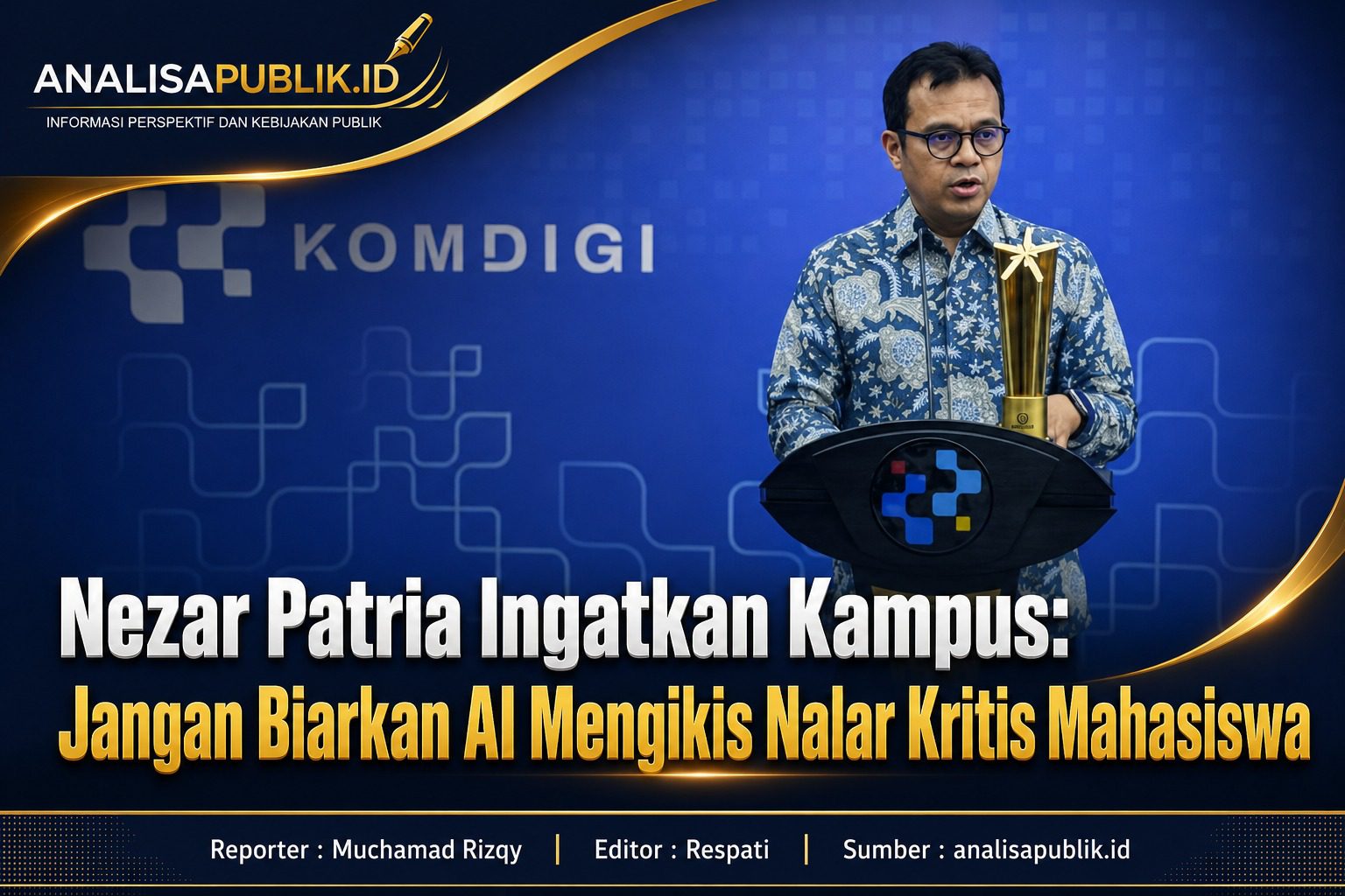 Nezar Patria Ingatkan Kampus: Jangan Biarkan AI Mengikis Nalar Kritis Mahasiswa