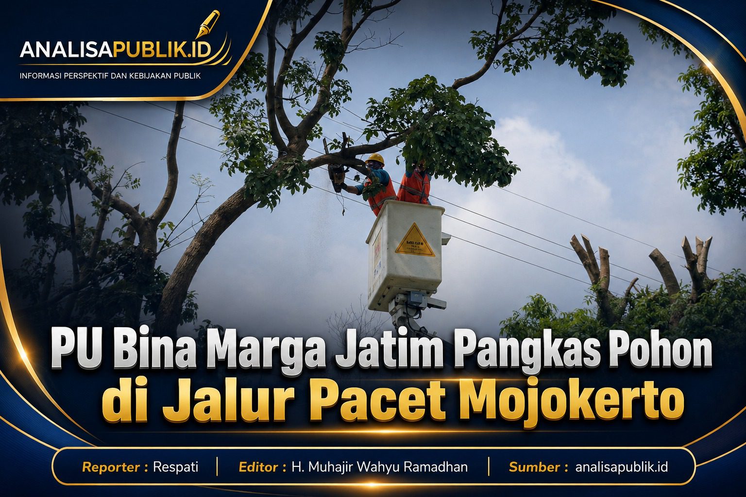 PU Bina Marga Jatim Pangkas Pohon di Jalur Pacet Mojokerto