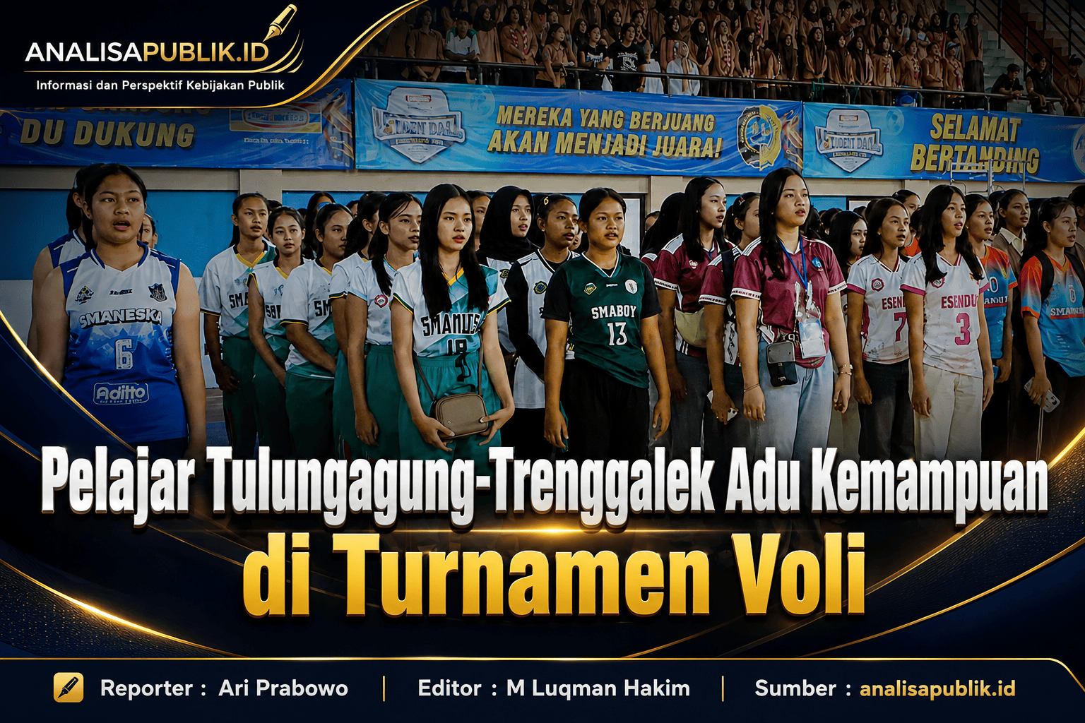 Pelajar Tulungagung-Trenggalek Adu Kemampuan di Turnamen Voli