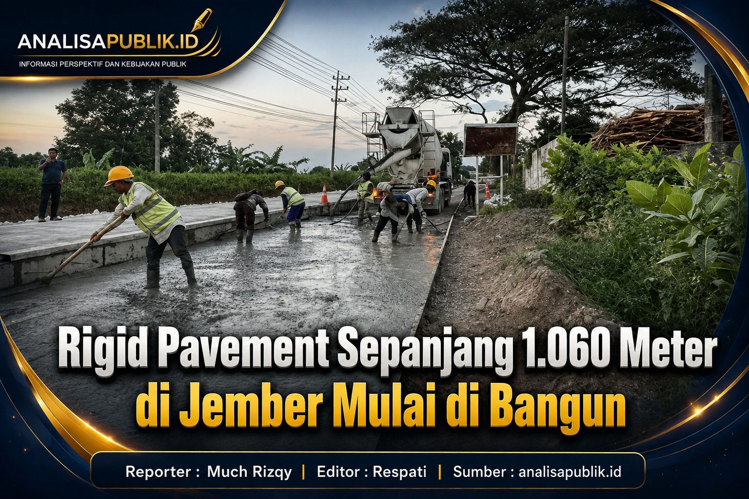 Rigid Pavement Sepanjang 1.060 Meter di Jember Mulai di Bangun