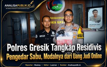 Polres Gresik Tangkap Residivis Pengedar Sabu, Modalnya dari Uang Judi Online