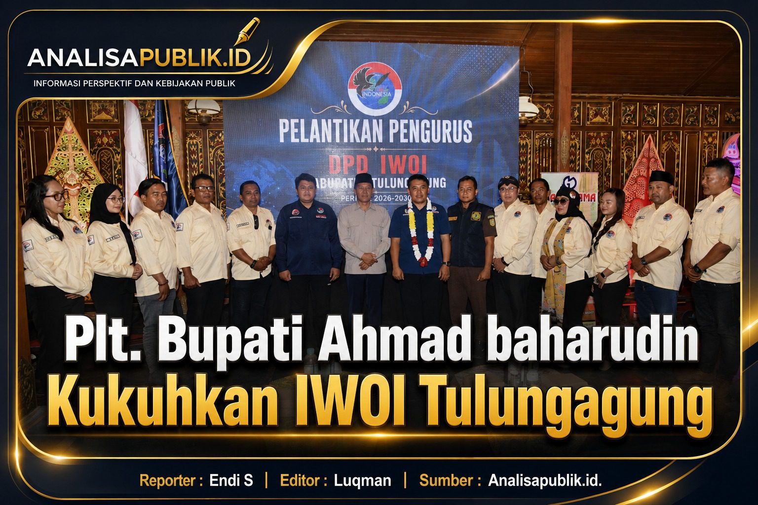 Plt. Bupati Ahmad baharudin Kukuhkan IWOI Tulungagung