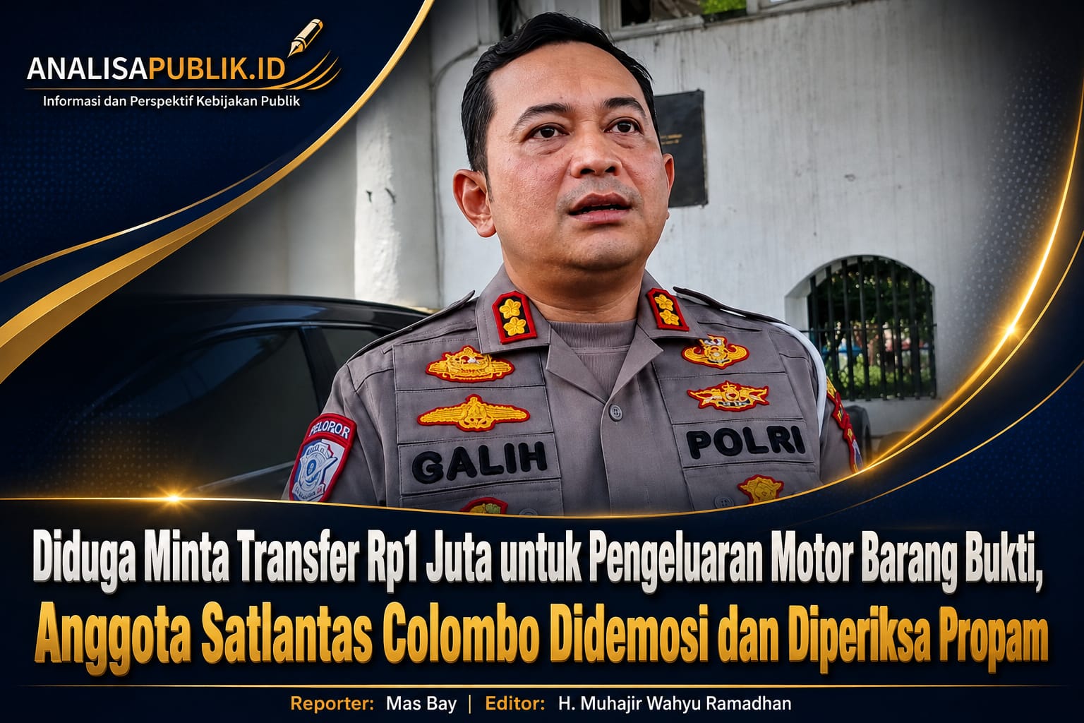 Diduga Minta Transfer Rp1 Juta untuk Pengeluaran Motor Barang Bukti, Anggota Satlantas Colombo Didemosi dan Diperiksa Propam