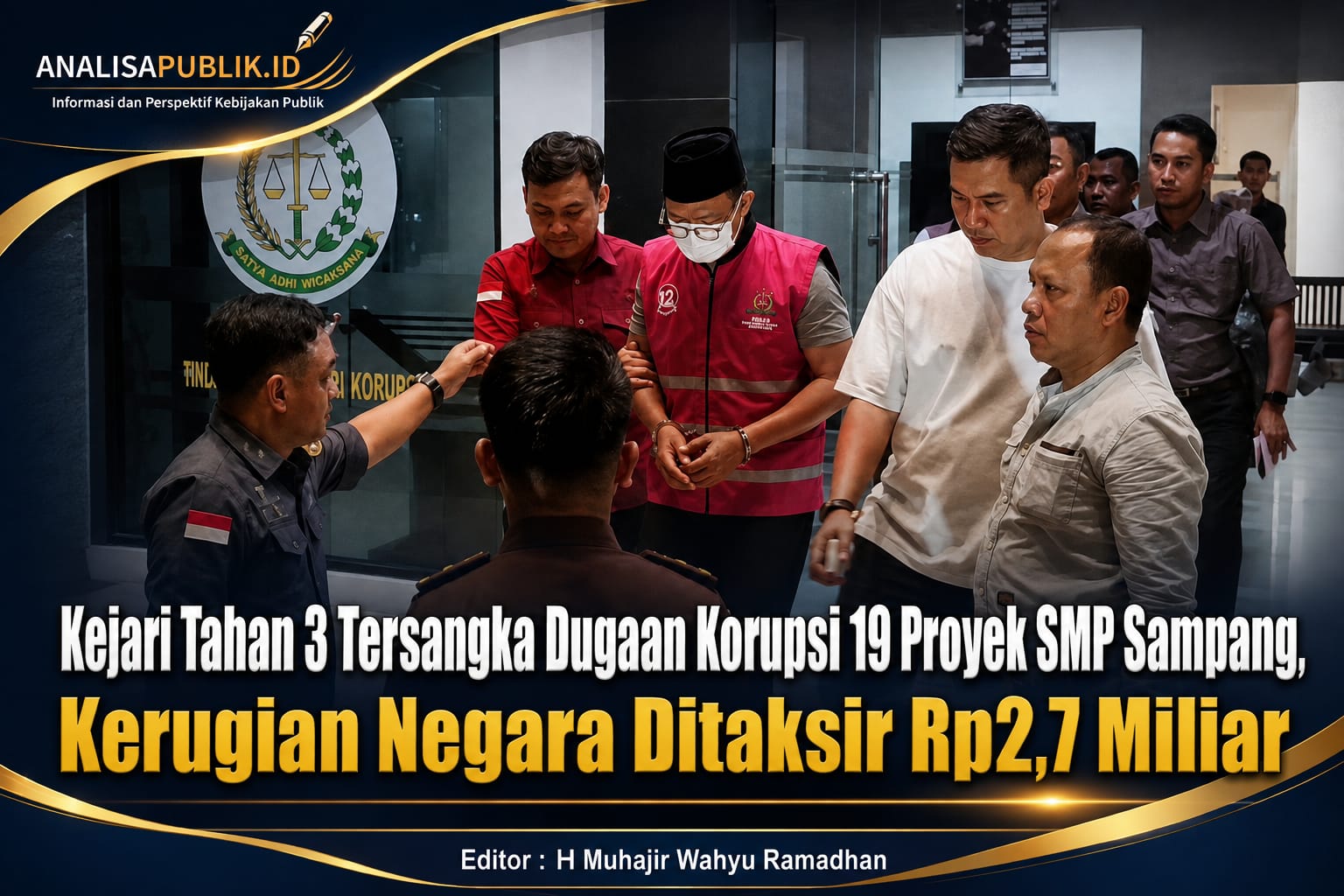 Kejari Tahan 3 Tersangka Dugaan Korupsi 19 Proyek SMP Sampang, Kerugian Negara Ditaksir Rp2,7 Miliar