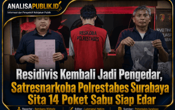 Residivis Kembali Jadi Pengedar, Satresnarkoba Polrestabes Surabaya Sita 14 Poket Sabu Siap Edar