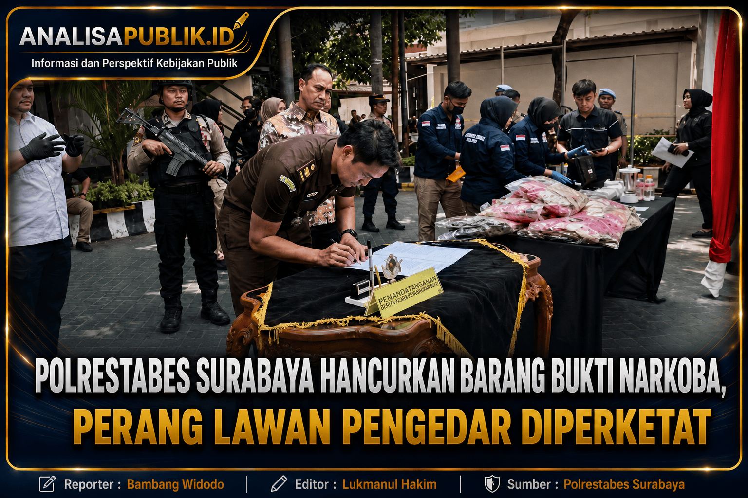 Polrestabes Surabaya Hancurkan Barang Bukti Narkoba, Perang Lawan Pengedar Diperketat