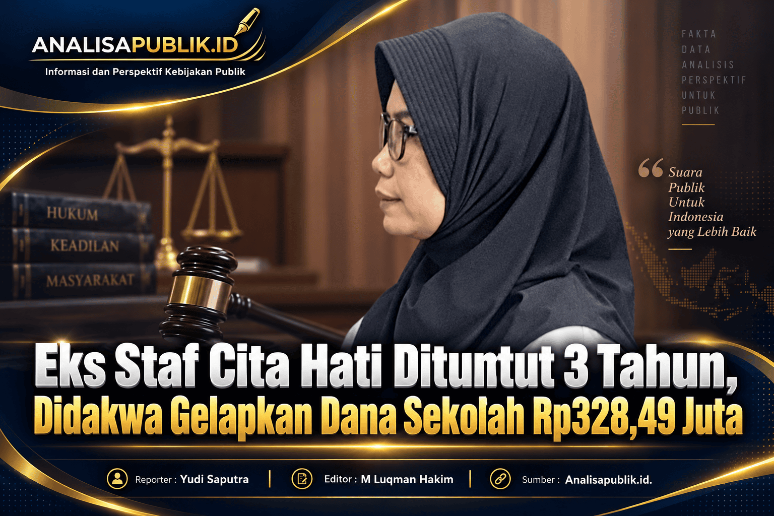 Eks Staf Cita Hati Dituntut 3 Tahun-online