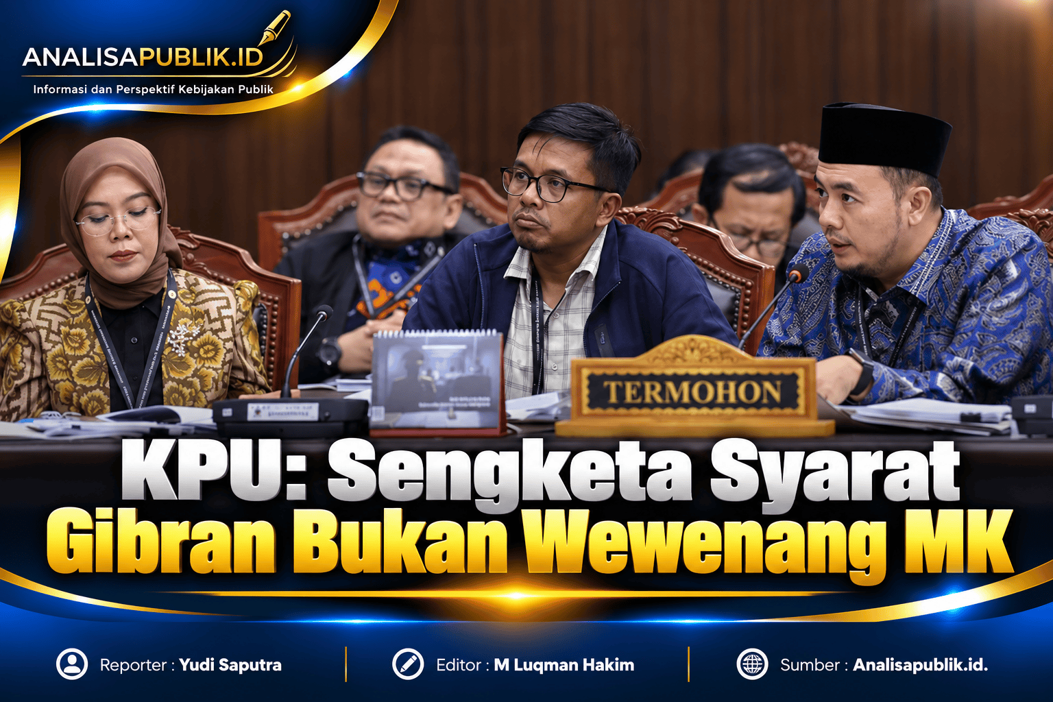 KPU: Sengketa Syarat Gibran Bukan Wewenang MK
