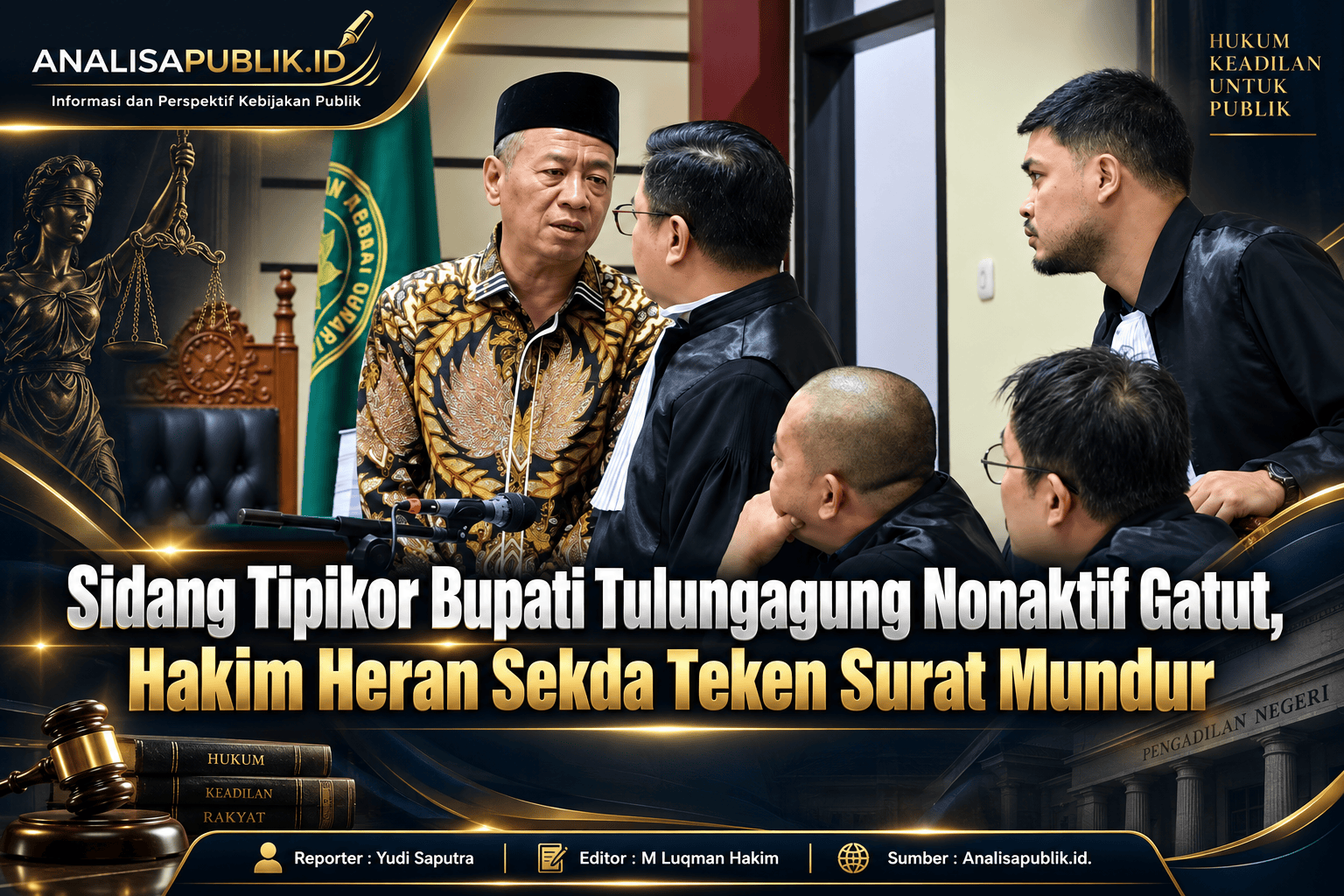 Sidang Tipikor Bupati Tulungagung Nonaktif Gatut, Hakim Heran Sekda Teken Surat Mundur-online
