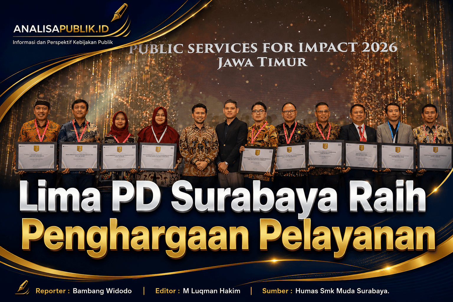 Lima PD Surabaya Raih Penghargaan Pelayanan
