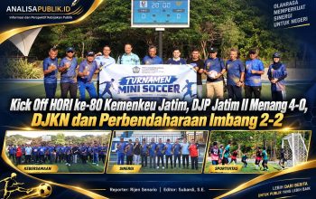 Kick Off HORI ke-80 Kemenkeu Jatim, DJP Jatim II Menang 4-0, DJKN dan Perbendaharaan Imbang 2-2