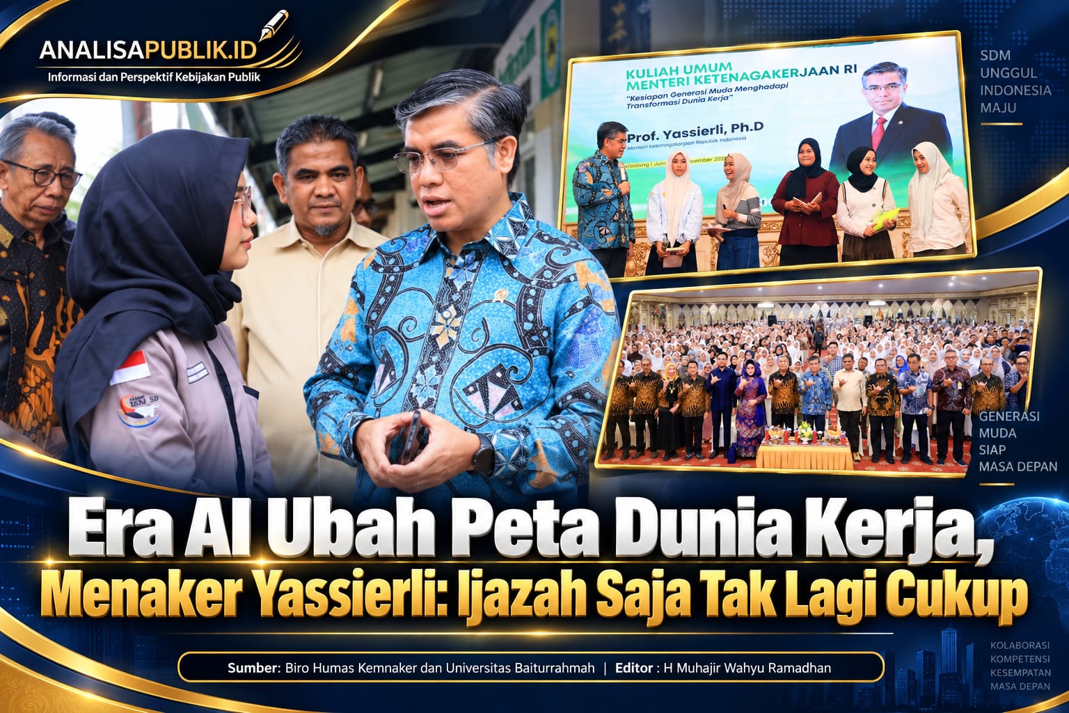 Era AI Ubah Peta Dunia Kerja, Menaker Yassierli: Ijazah Saja Tak Lagi Cukup