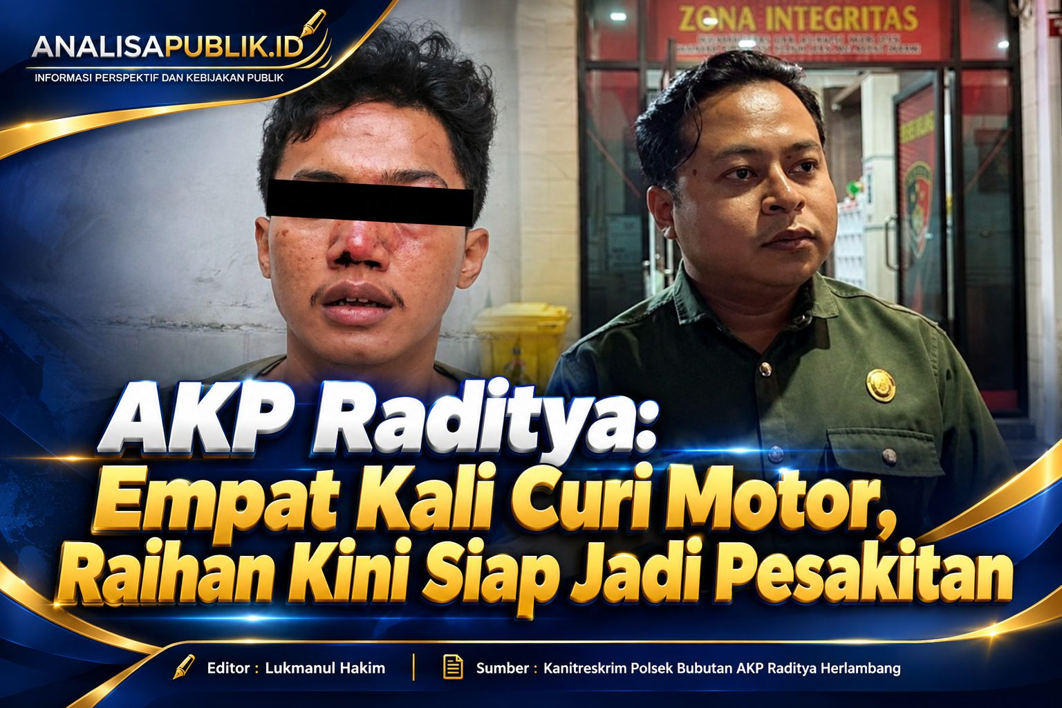 AKP Raditya: Empat Kali Curi Motor, Raihan Kini Siap Jadi Pesakitan