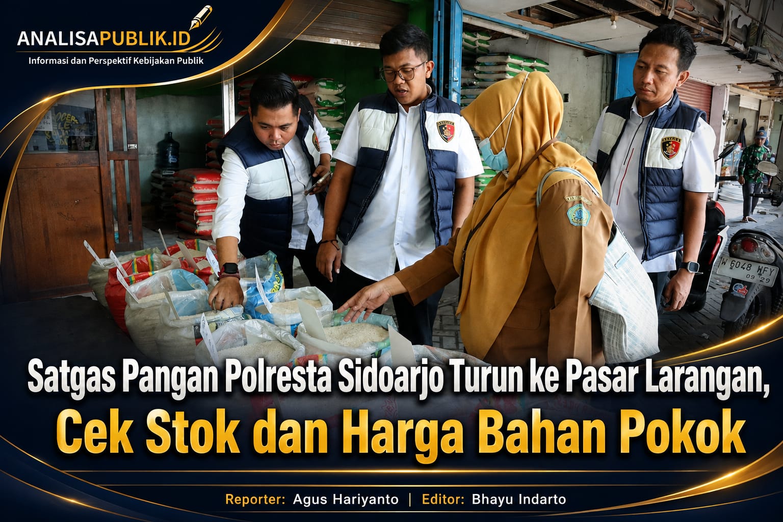 Satgas Pangan Polresta Sidoarjo Turun ke Pasar Larangan, Cek Stok dan Harga Bahan Pokok