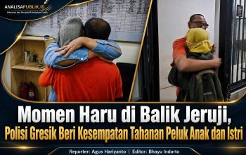 Momen Haru di Balik Jeruji, Polisi Gresik Beri Kesempatan Tahanan Peluk Anak dan Istri