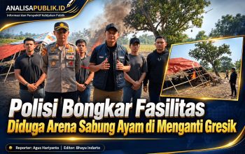 Polisi Bongkar Fasilitas Diduga Arena Sabung Ayam di Menganti Gresik
