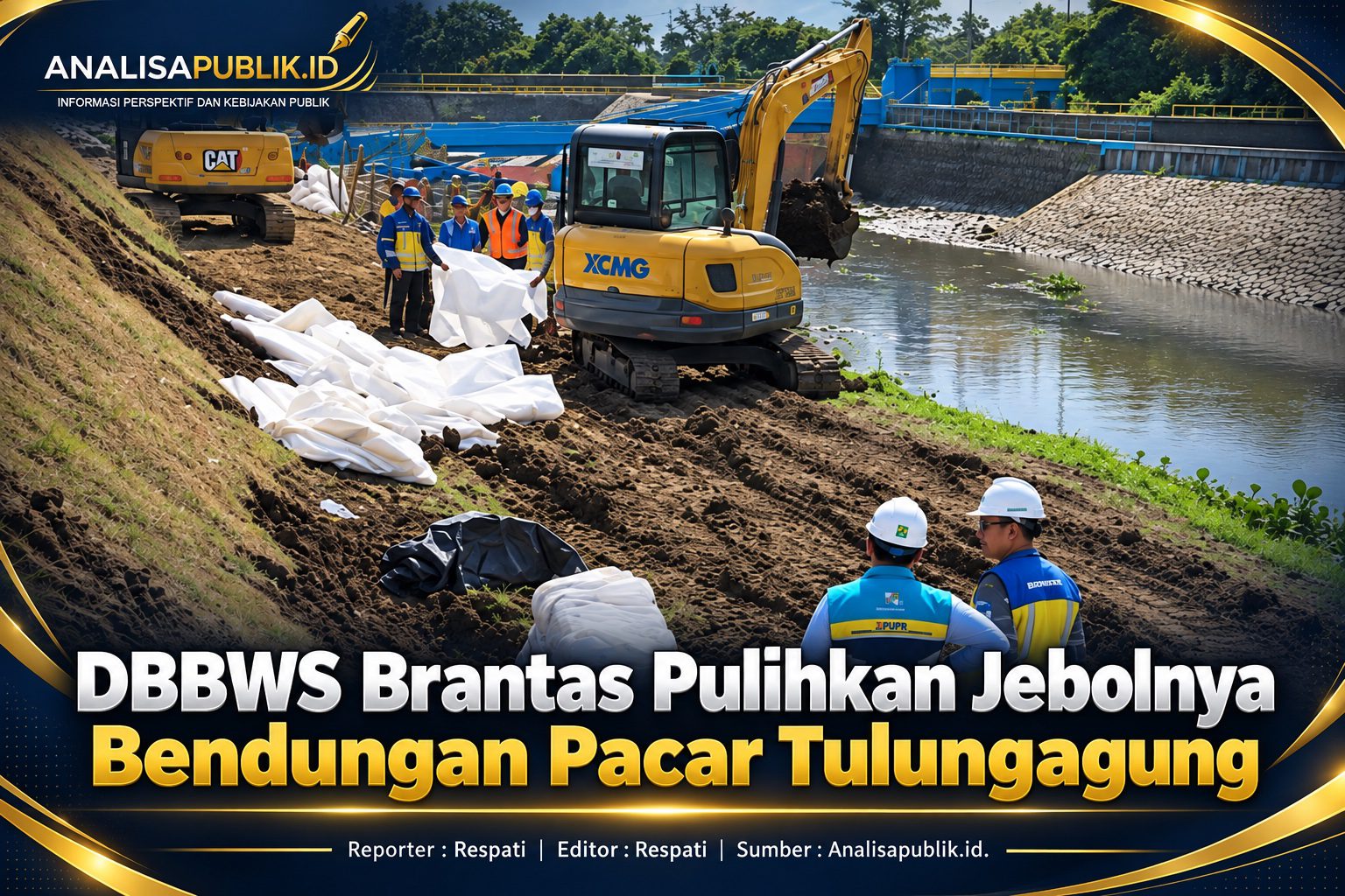 BBWS Brantas Pulihkan Jebolnya Bendungan Pacar Tulungagung