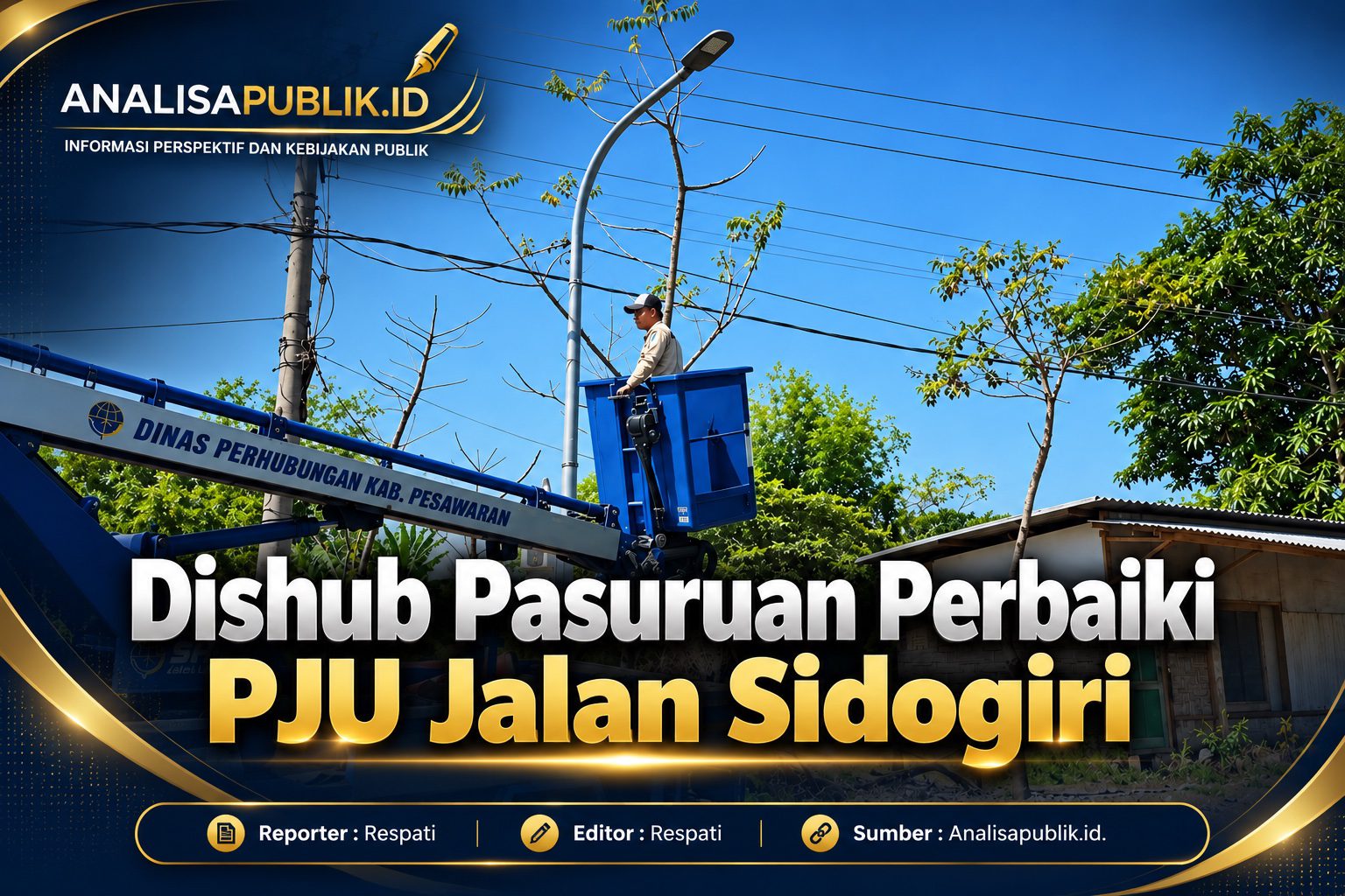 Dishub Pasuruan Perbaiki PJU Jalan Sidogiri