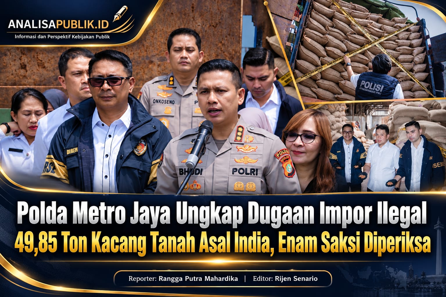 Polda Metro Jaya Ungkap Dugaan Impor Ilegal 49,85 Ton Kacang Tanah Asal India, Enam Saksi Diperiksa