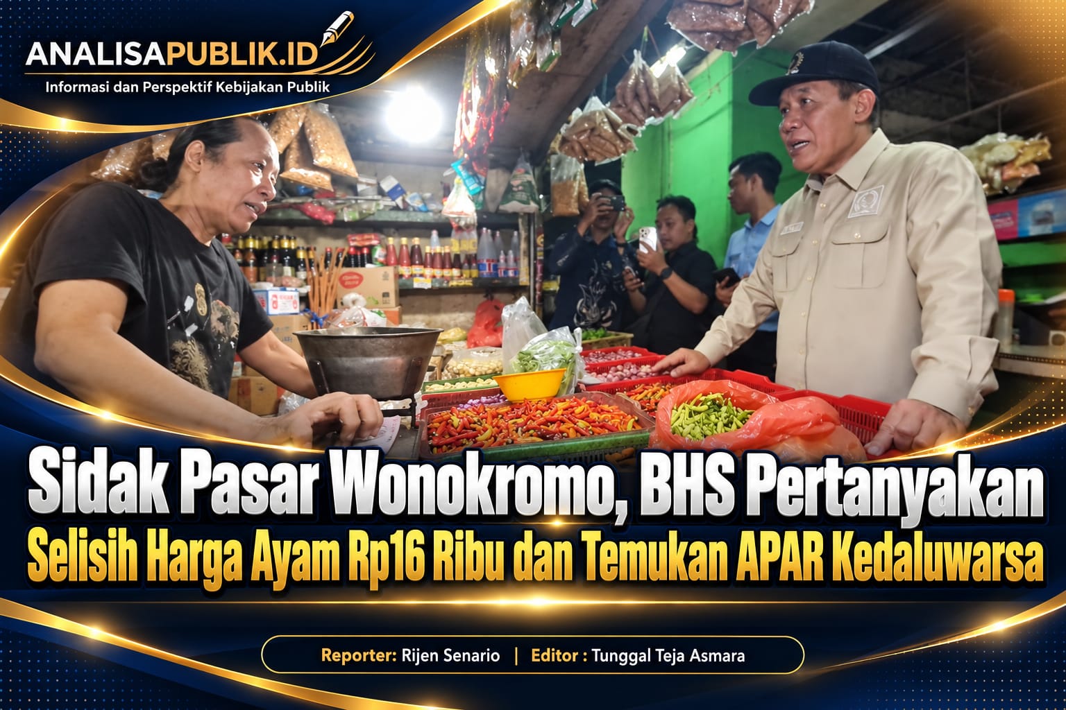 Sidak Pasar Wonokromo, BHS Pertanyakan Selisih Harga Ayam Rp16 Ribu dan Temukan APAR Kedaluwarsa