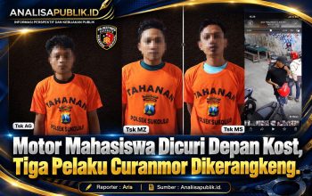 Motor Mahasiswa Dicuri Depan Kost, Tiga Pelaku Curanmor Dikerangkeng