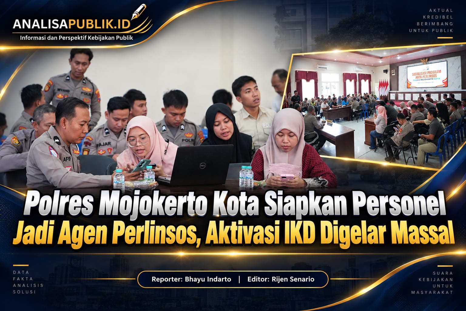 Polres Mojokerto Kota Siapkan Personel Jadi Agen Perlinsos, Aktivasi IKD Digelar Massal