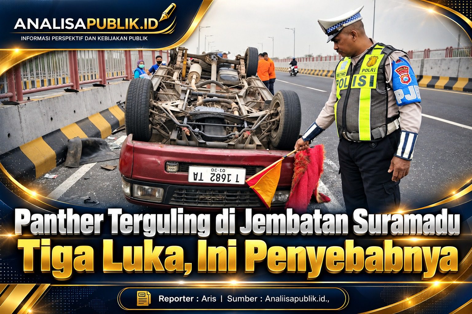 Panther Terguling di Jembatan Suramadu Tiga Luka, Ini Penyebabnya