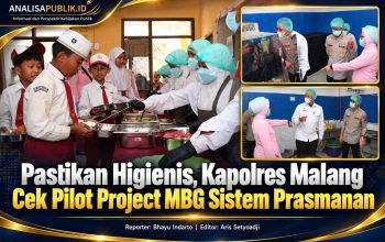 Pastikan Higienis, Kapolres Malang Cek Pilot Project MBG Sistem Prasmanan
