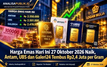 Harga Emas Hari Ini 27 Oktober 2026 Naik, Antam, UBS dan Galeri24 Tembus Rp2,4 Juta per Gram